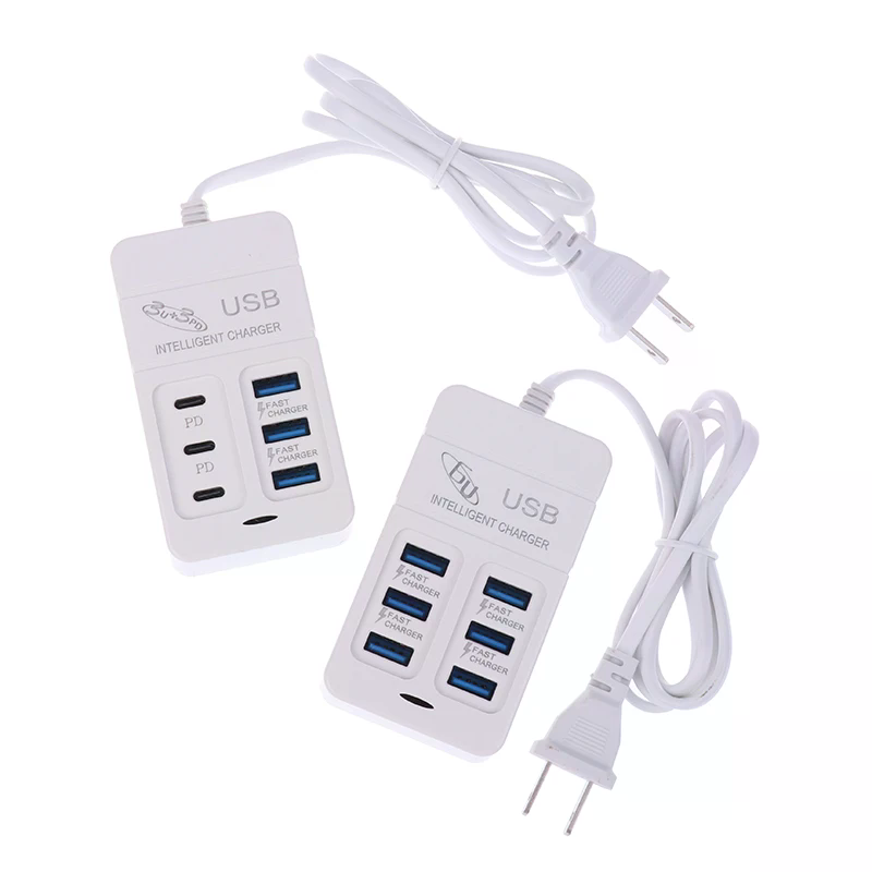 1PC Charger USB Multiport 6 Po - Usb Hub Type C ulasan dan harga