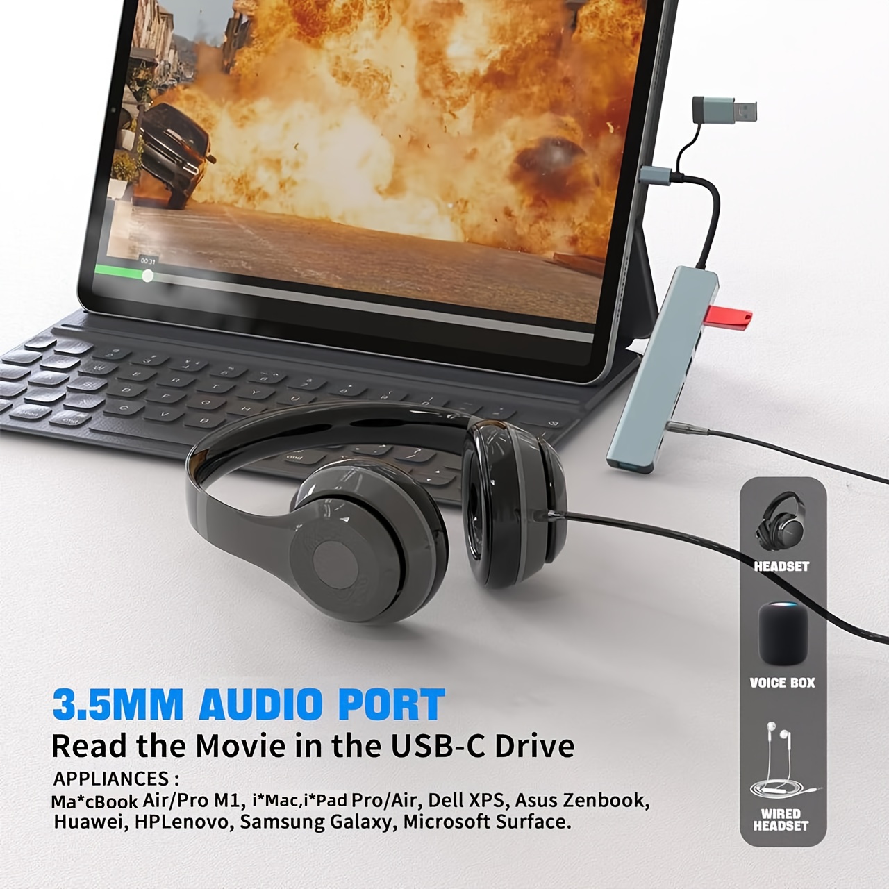 Hub USB-C & USB-A 8-in-2, Adap - Usb Hub Type C ulasan dan harga